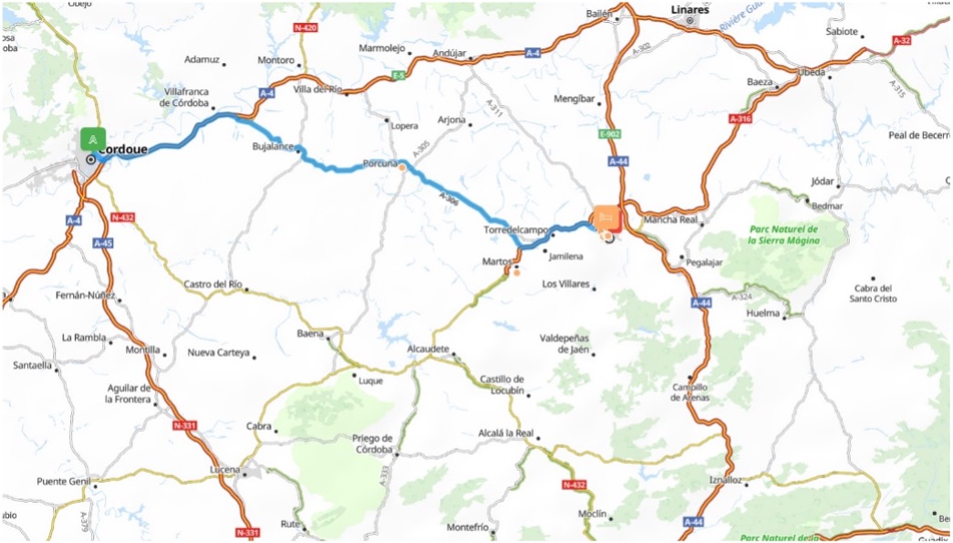 Mapa zona Jaén - Carretera de Madrid